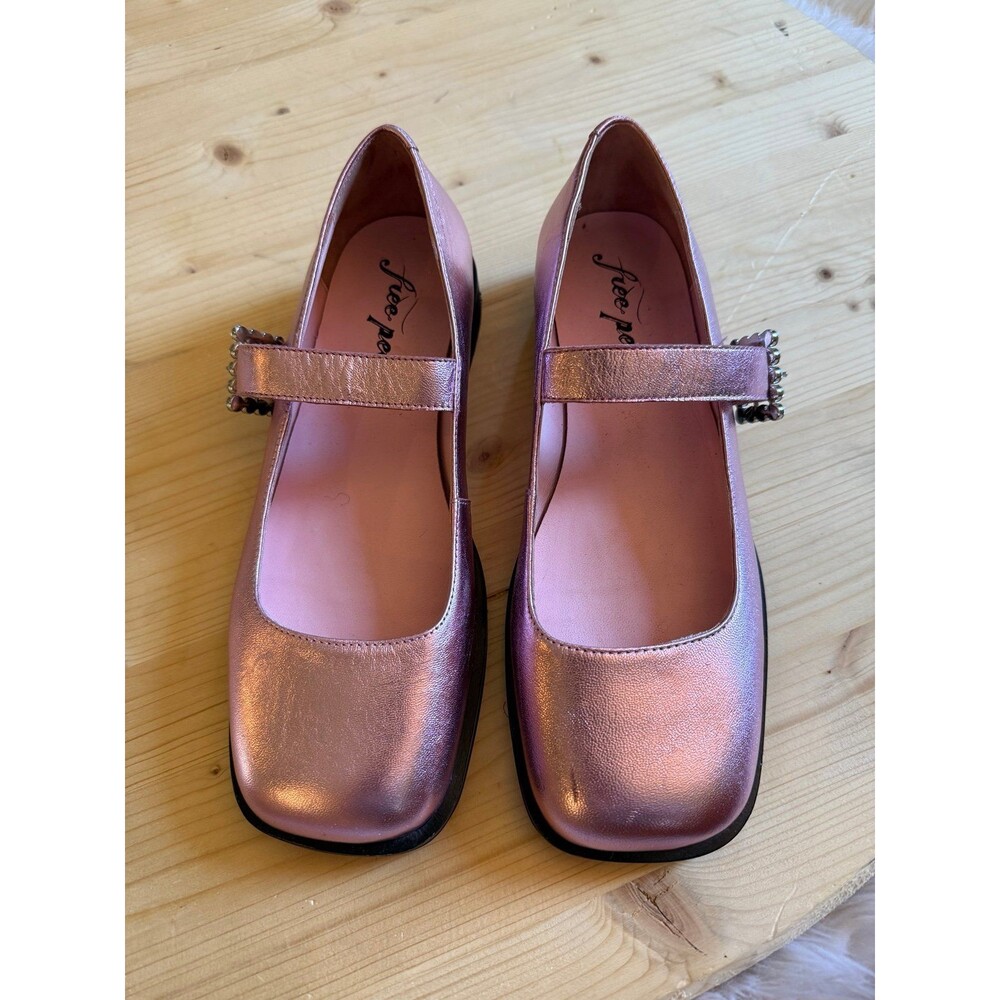 Free People Pink Metallic Flats